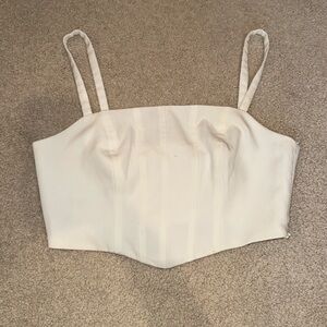 White Women’s Corset Style Crop Top